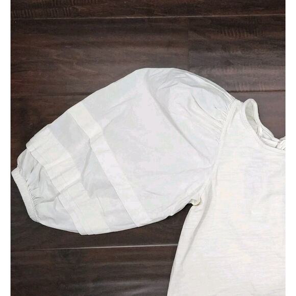 Nation LTD Gracie Pintuck 3/4 Balloon Sleeve Off White Top Med Boho Beach - Picture 10 of 10